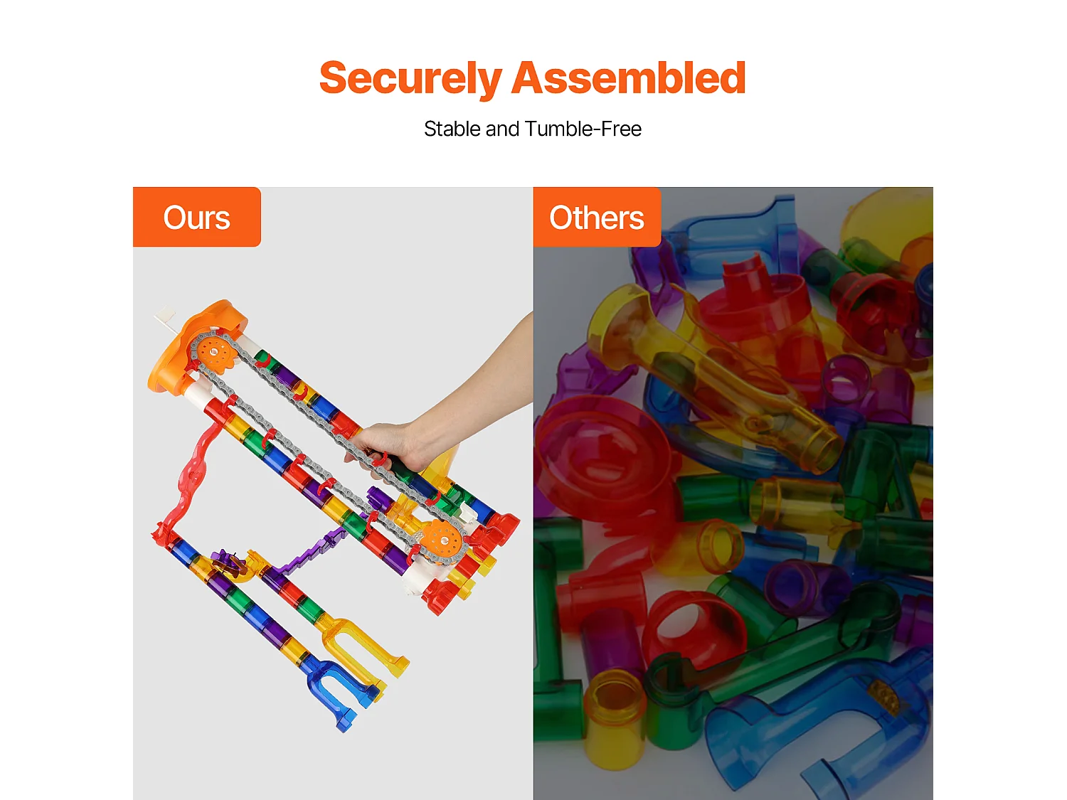 Circuito de Bolas SucceBuy, 153 Piezas, 30 Bolas de Plástico, Juguete STEM, Bloques Educativos para Niños