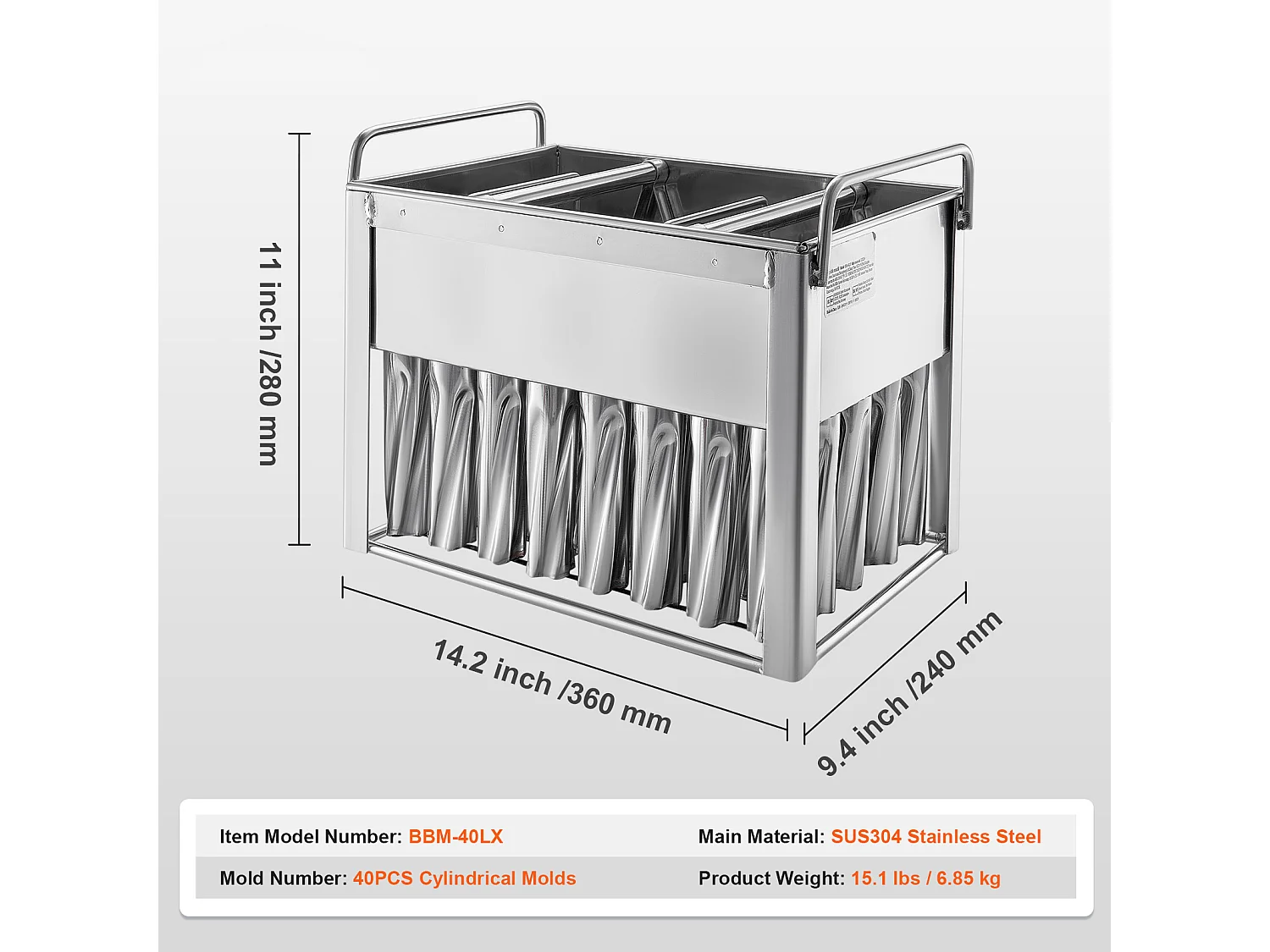 Stampini per Ghiaccio SucceBuy Lotto di 40 Cilindrici in Acciaio Inossidabile - Perfetti per una Produzione di Ghiaccio Efficace e Igienica