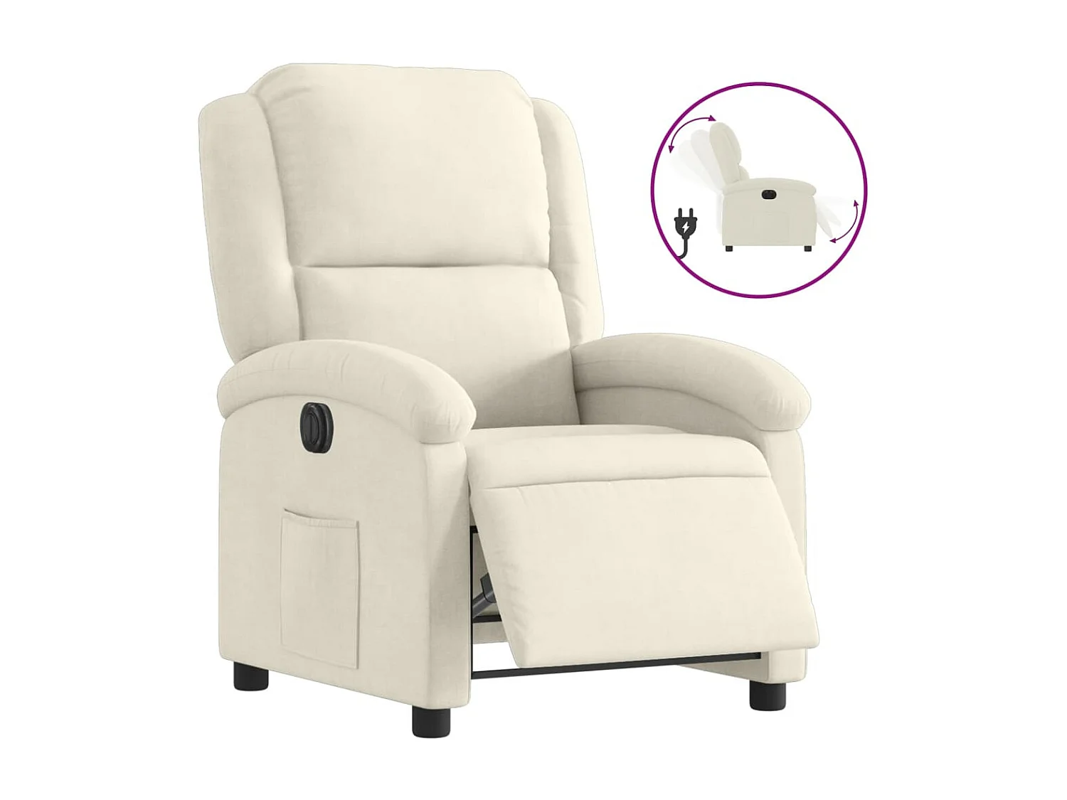 Fauteuil relax TV fonction crème 71 x 86.5 x 99.5 cm DEC028296