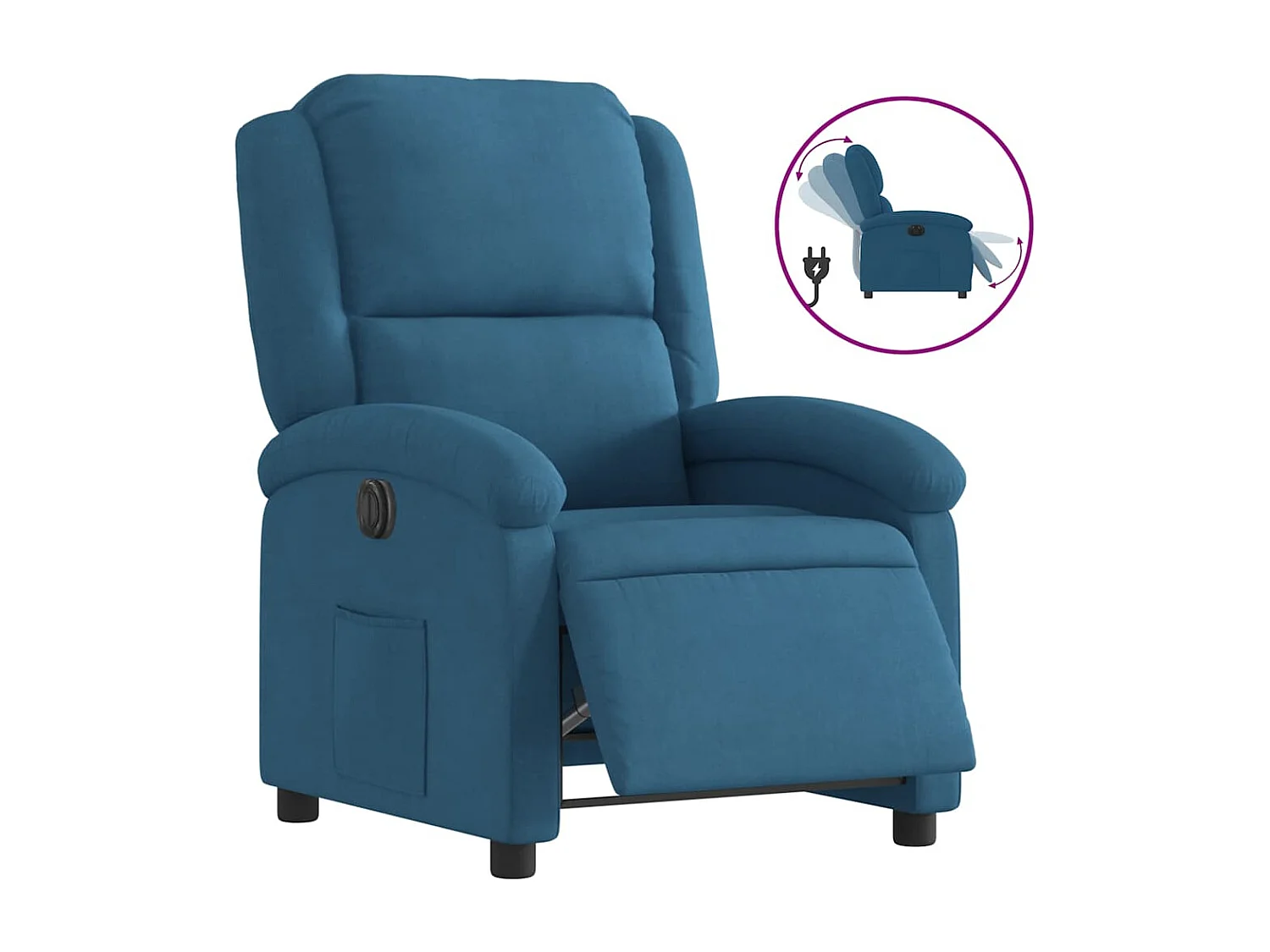 Fauteuil relax TV fonction bleue 71 x 86.5 x 99.5 cm DEC028240