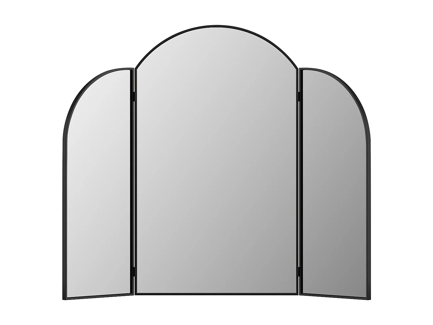 Miroir de barbier en métal noir - L. 85 x H. 70.5 cm - Noir - QIANA