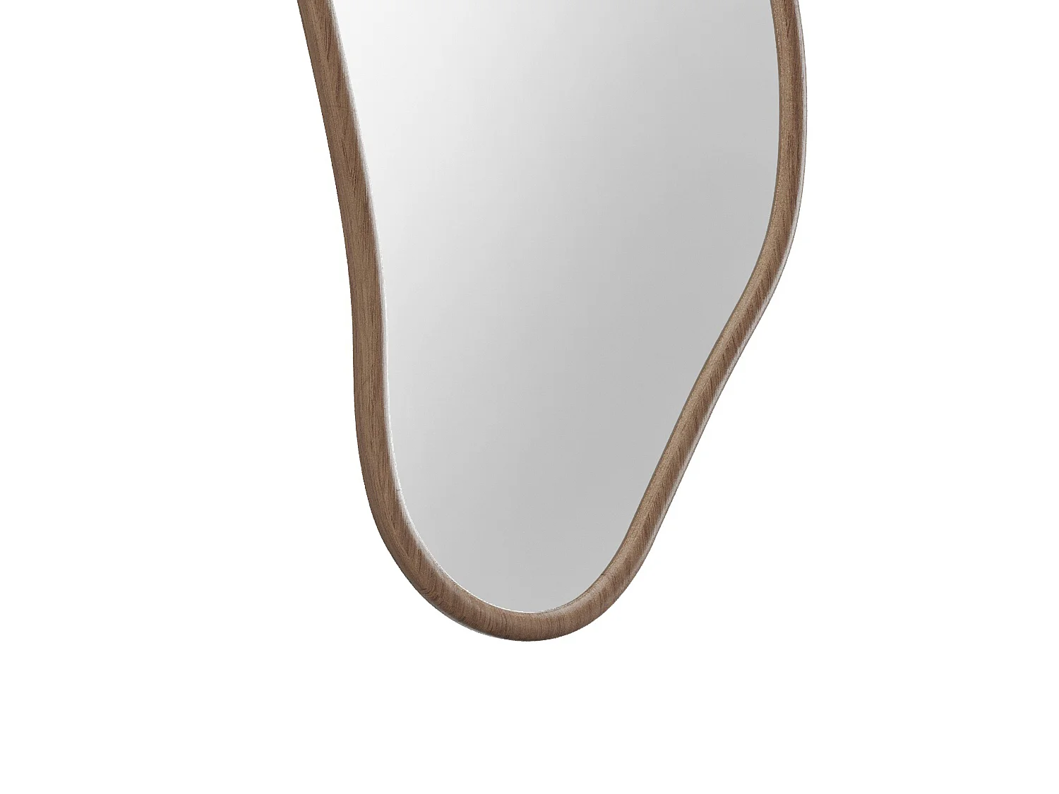 Miroir organique en bois d'hévea - L. 50 x H. 100 cm - Naturel foncé - YAOLI