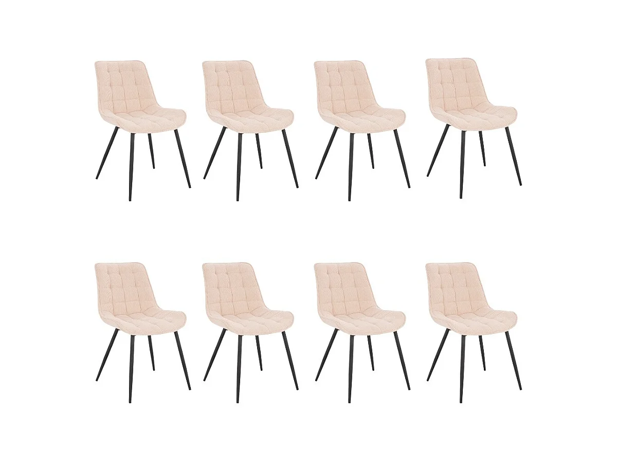 Home Deluxe Chaise rembourrée IKALO Cord Creme Quantité : 8