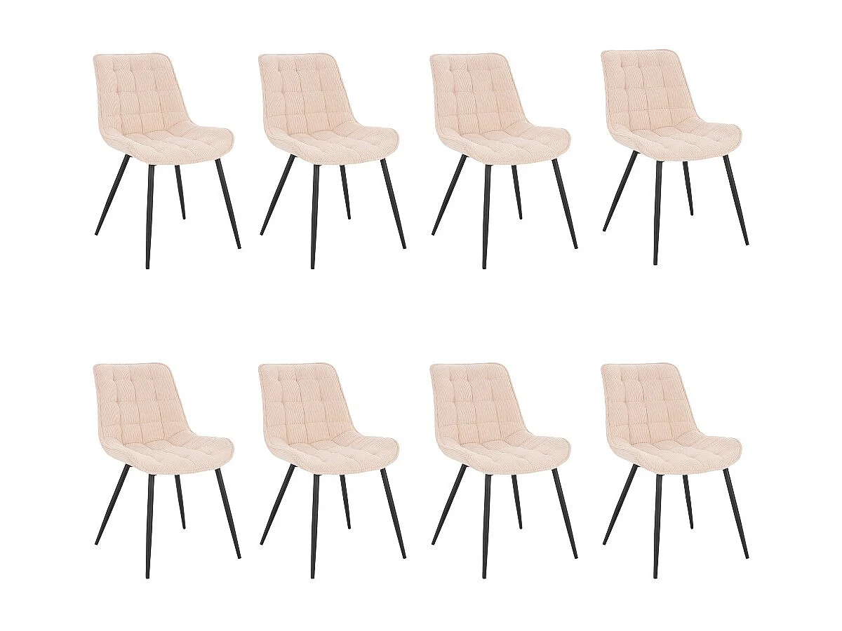 Home Deluxe Chaise rembourrée IKALO Cord Creme Quantité : 8