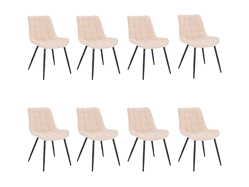 Home Deluxe Chaise rembourrée IKALO Cord Creme Quantité : 8