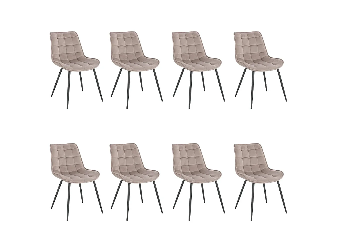 Home Deluxe Chaise rembourrée IKALO marron clair Quantité : 8