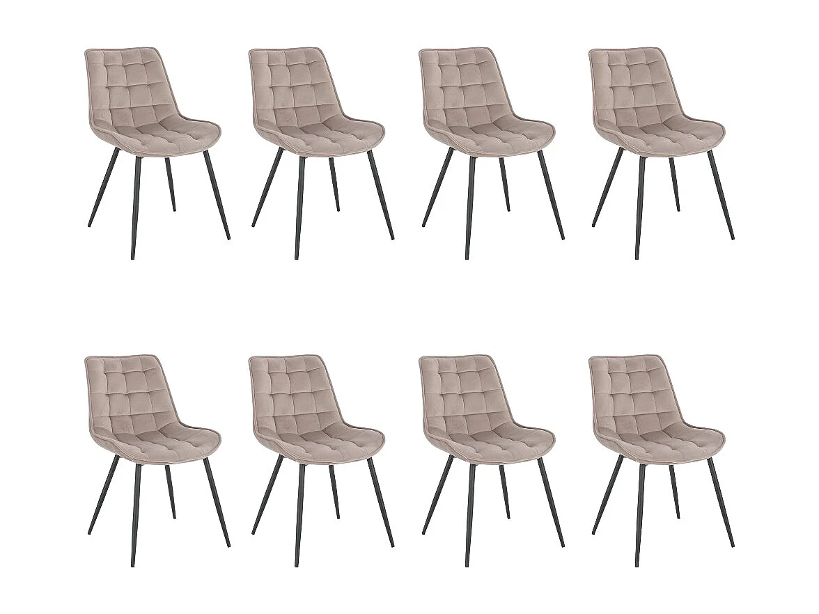 Home Deluxe Chaise rembourrée IKALO marron clair Quantité : 8