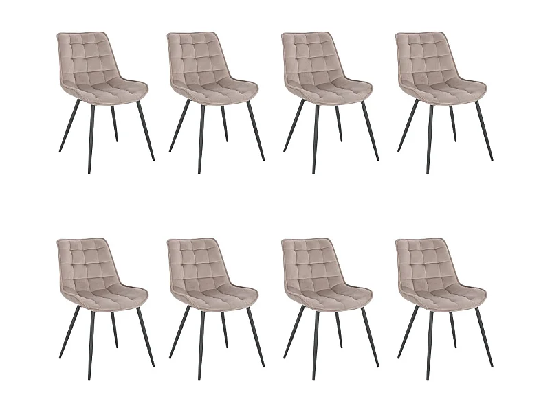 Home Deluxe Chaise rembourrée IKALO marron clair Quantité : 8