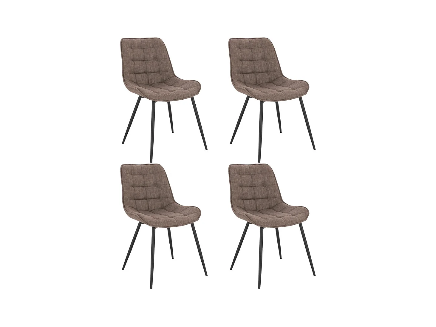 Home Deluxe Chaise rembourrée IKALO gris/marron Quantité : 4