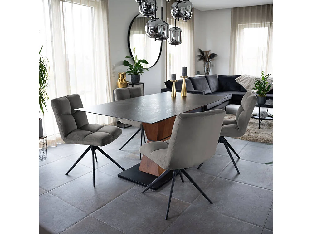 Home Deluxe Chaise de salle à manger NODA Gris clair Quantité : 4