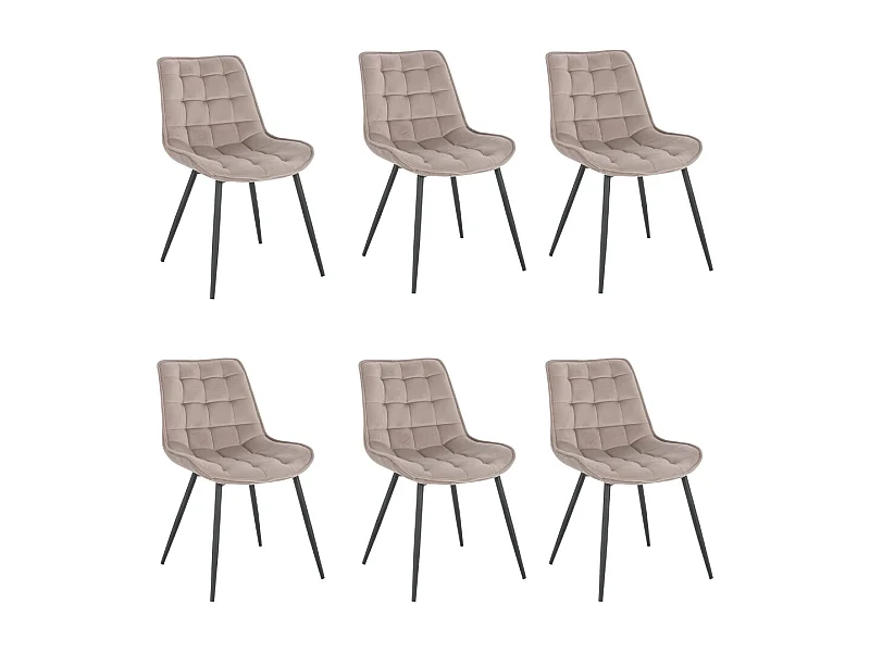 Home Deluxe Chaise rembourrée IKALO marron clair Quantité : 6