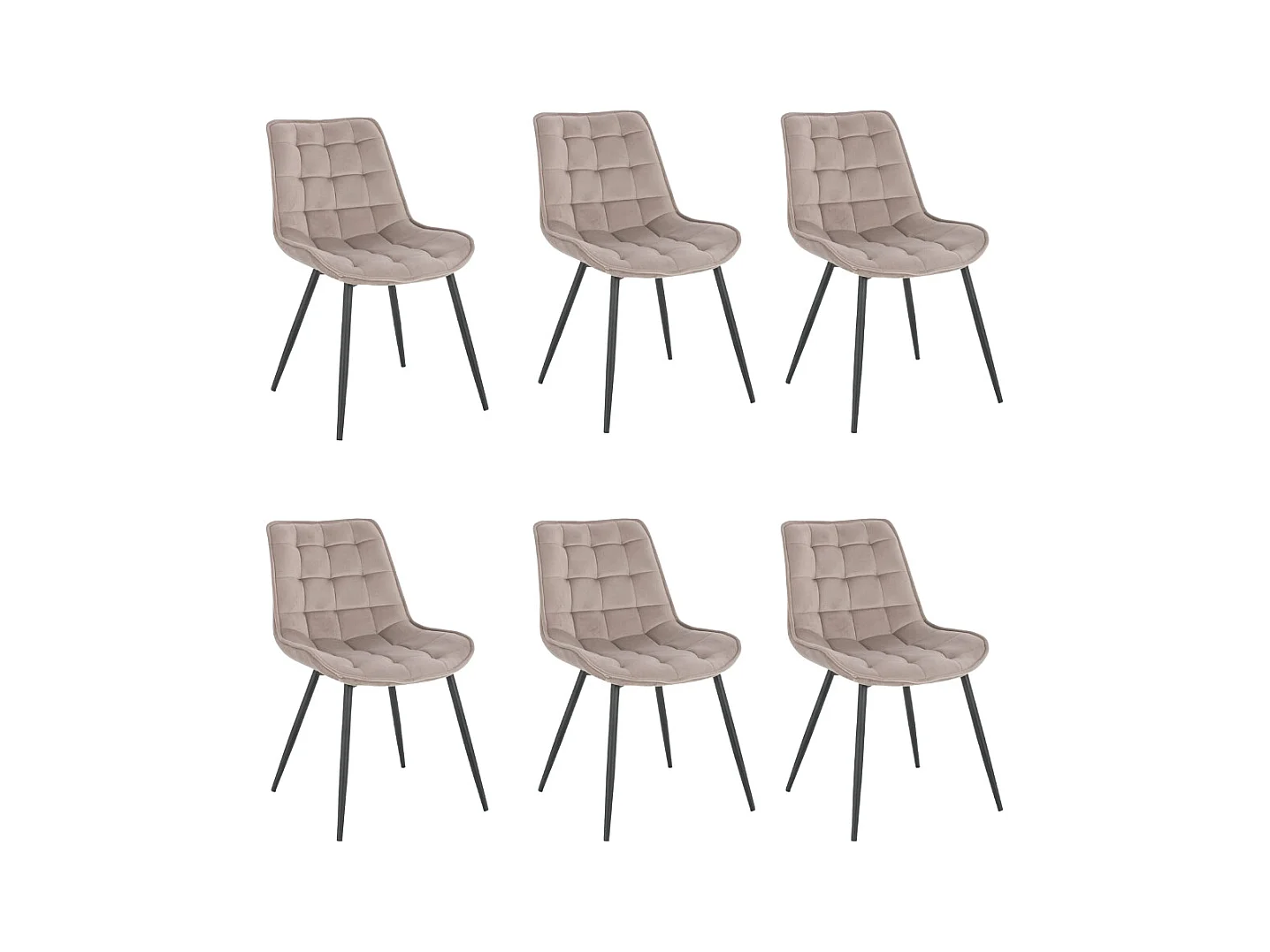 Home Deluxe Chaise rembourrée IKALO marron clair Quantité : 6