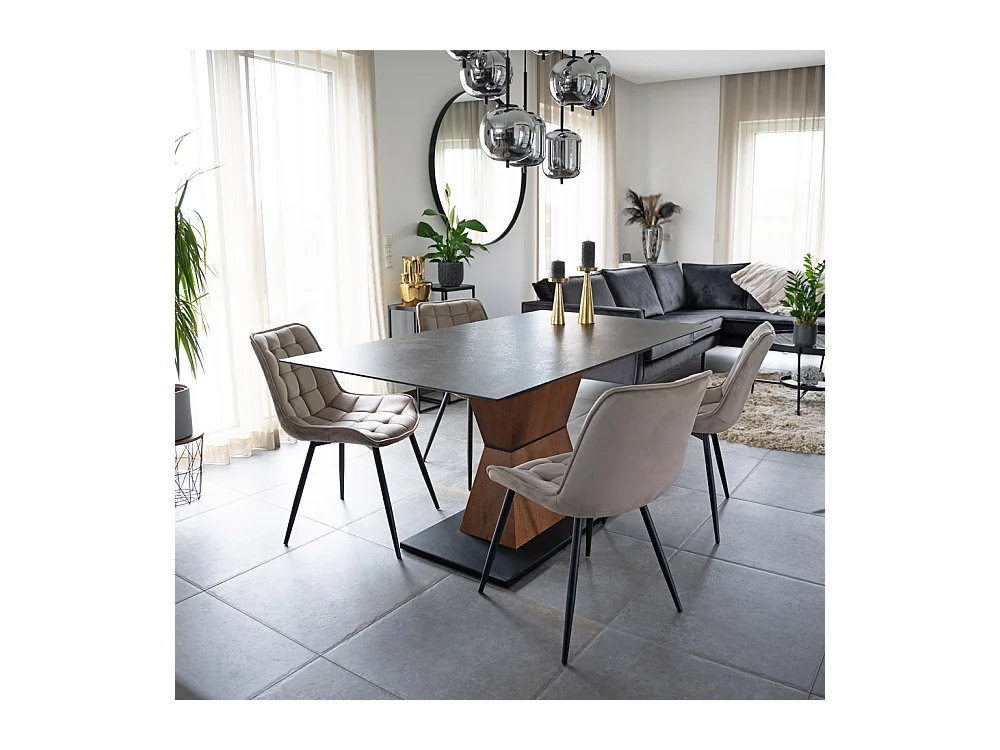 Home Deluxe Chaise rembourrée IKALO marron clair Quantité : 6