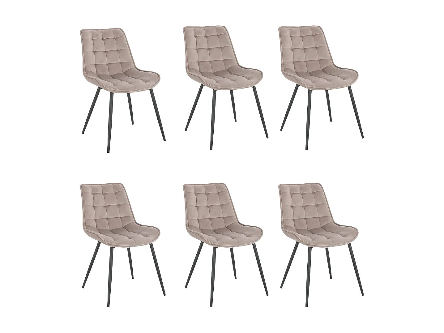 Home Deluxe Chaise rembourrée IKALO marron clair Quantité : 6