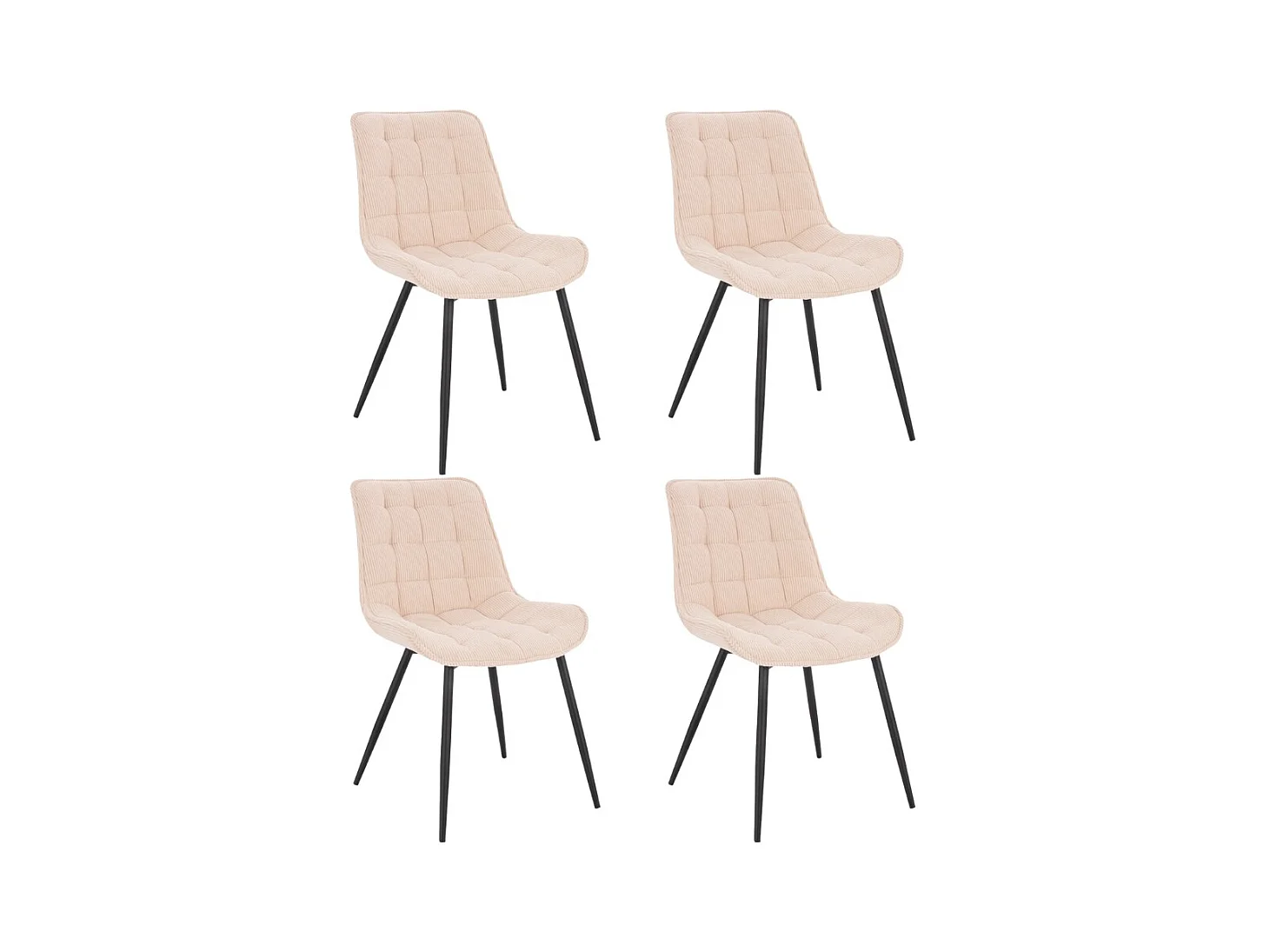 Home Deluxe Chaise rembourrée IKALO Cord Creme Quantité : 4