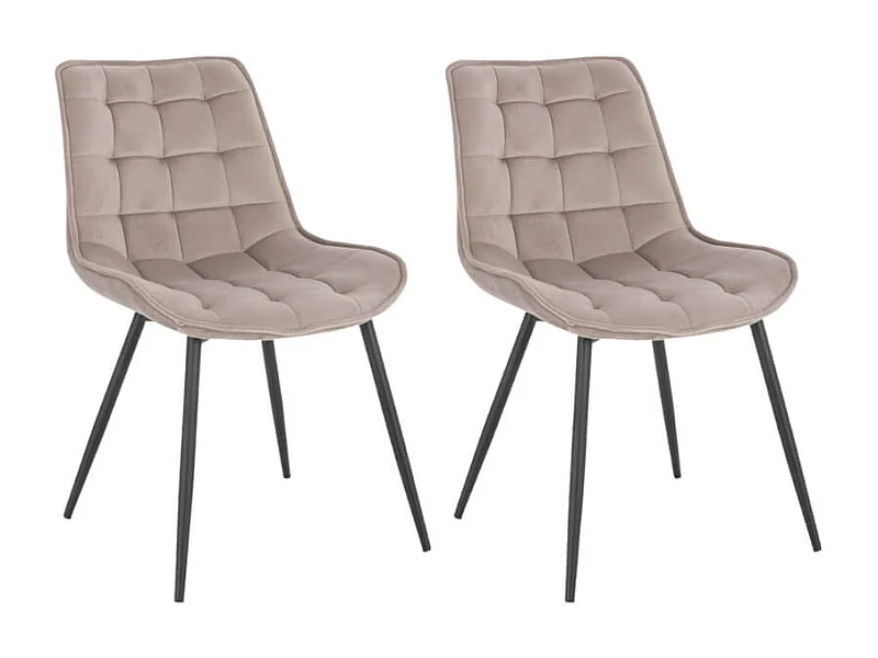 Home Deluxe Chaise de salle à manger IKALO velours marron clair Quantité : 2