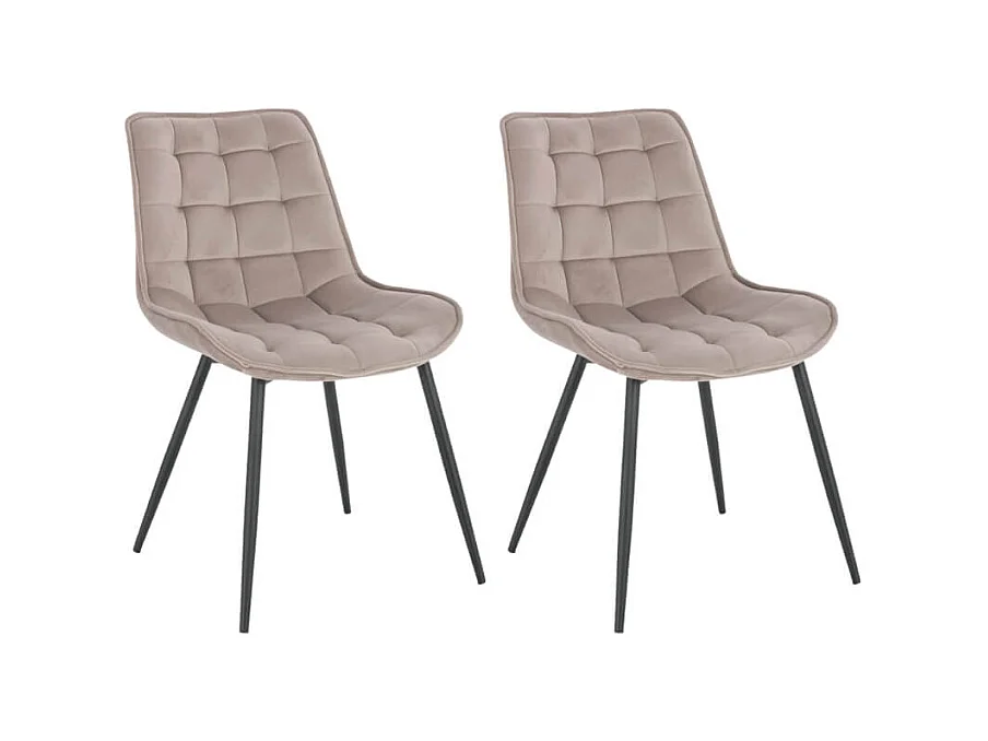 Home Deluxe Chaise de salle à manger IKALO velours marron clair Quantité : 2