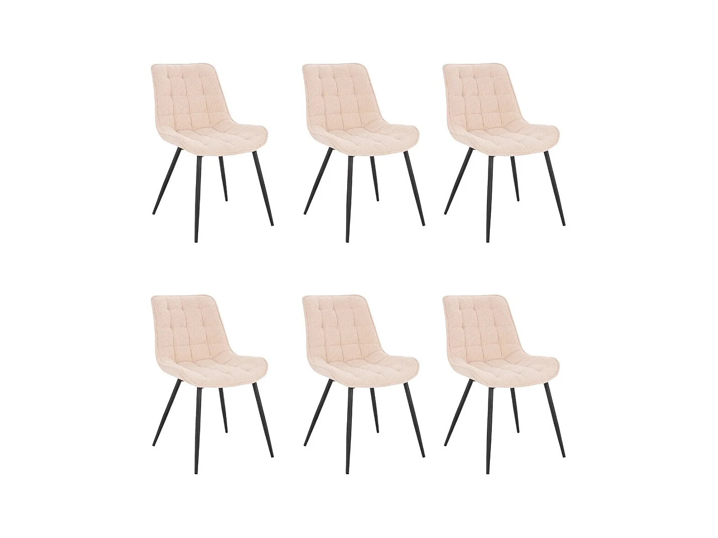 Home Deluxe Chaise rembourrée IKALO Cord Creme Quantité : 6