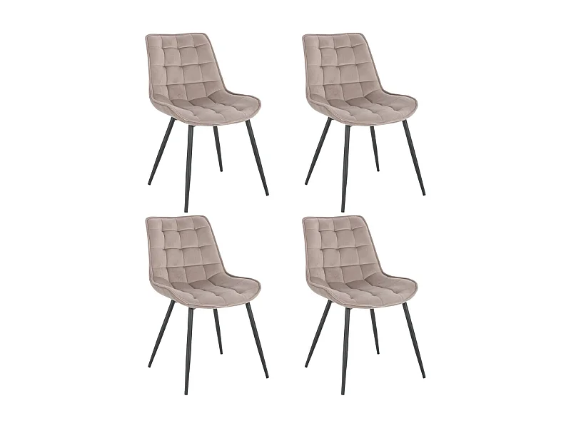 Home Deluxe Chaise rembourrée IKALO marron clair Quantité : 4