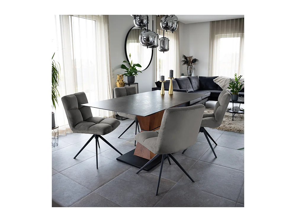 Home Deluxe Chaise de salle à manger NODA gris clair Quantité : 8