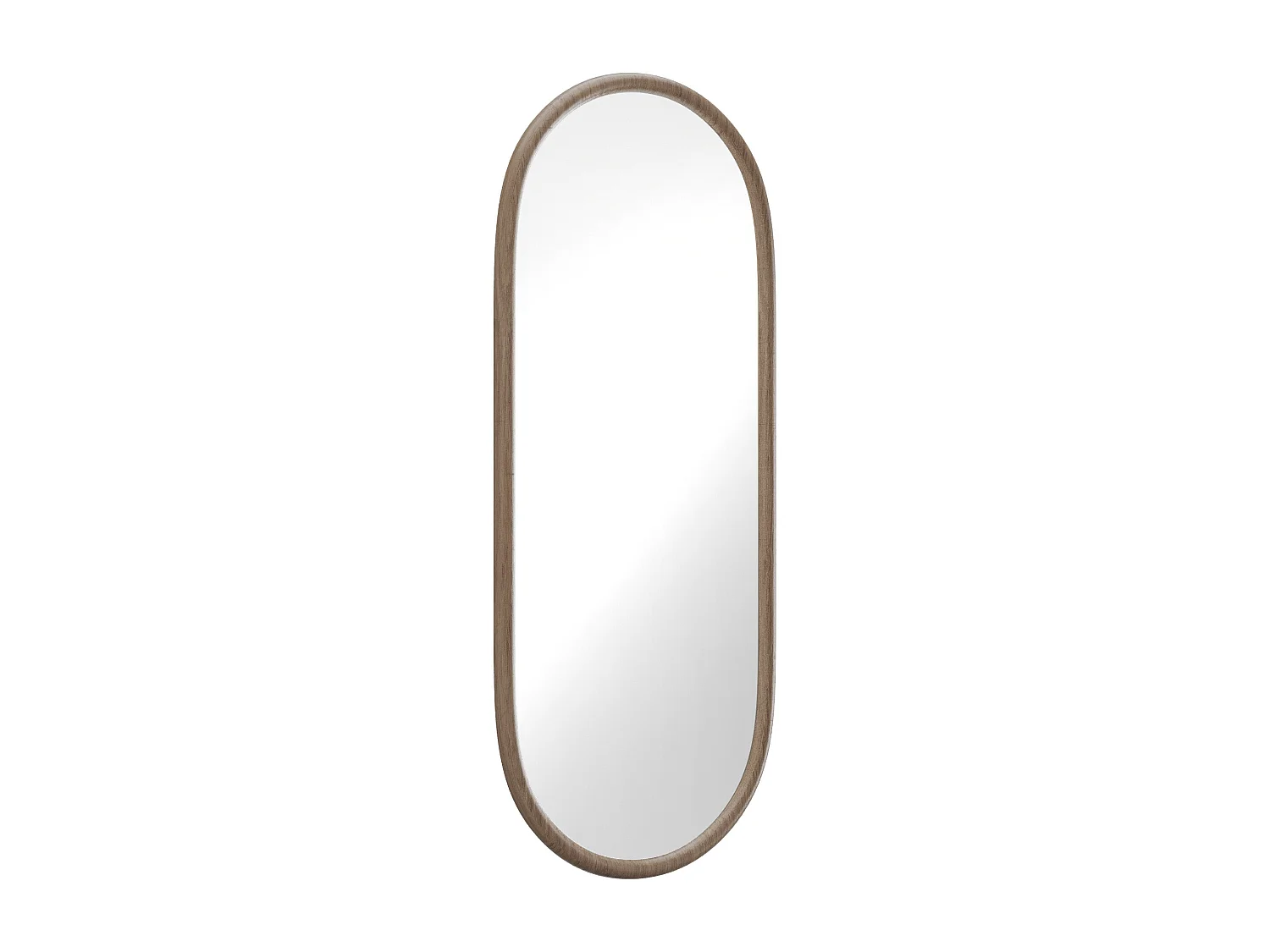 Miroir ovale en bois d'hévéa - L. 50 x H. 120 cm - Naturel - SHAXI