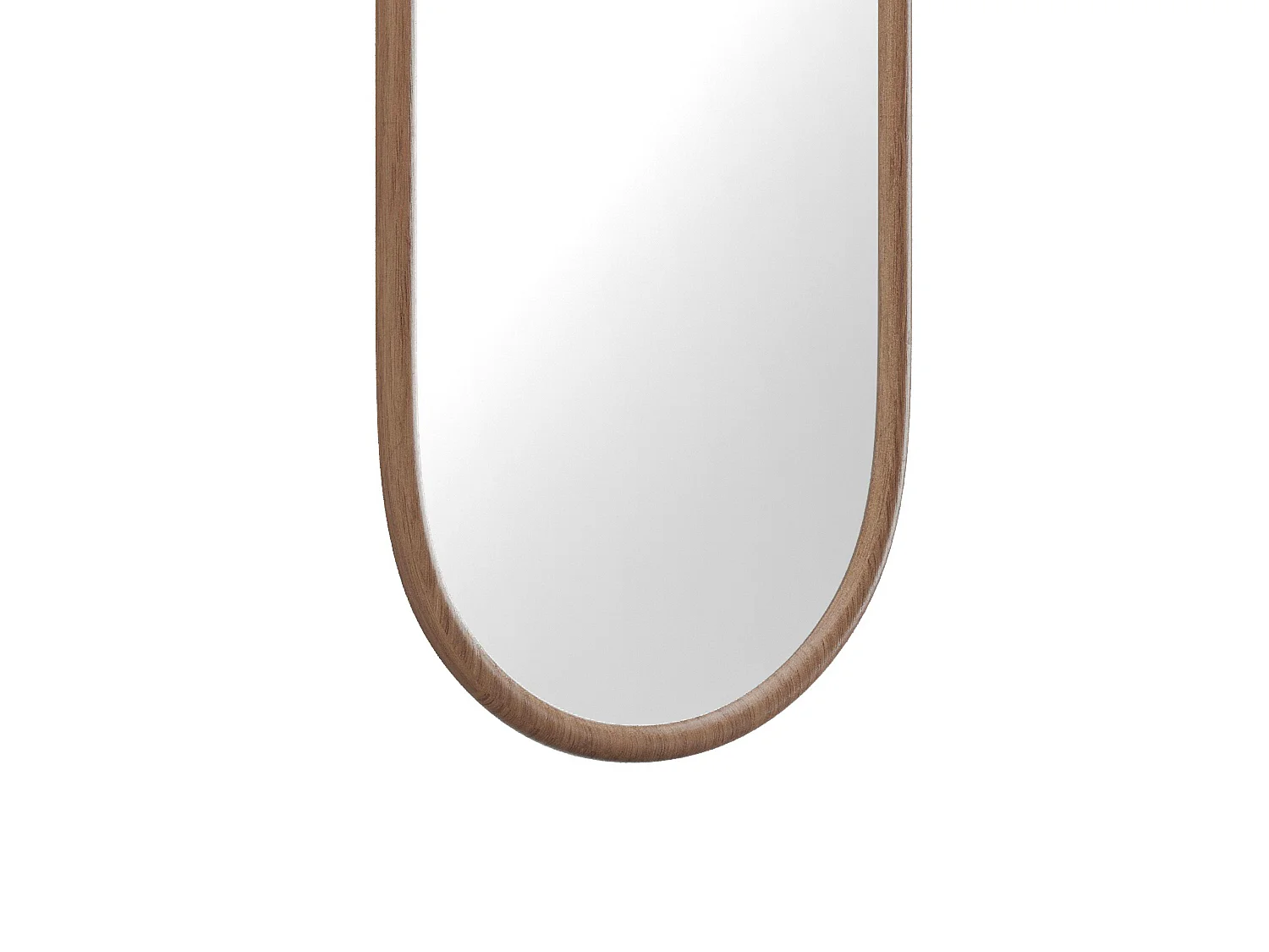 Miroir ovale en bois d'hévéa - L. 50 x H. 120 cm - Naturel - SHAXI