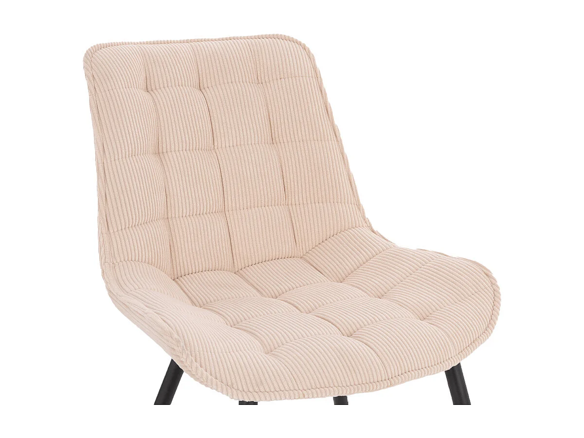 Home Deluxe Chaise de salle à manger IKALO Cord Creme Quantité : 2