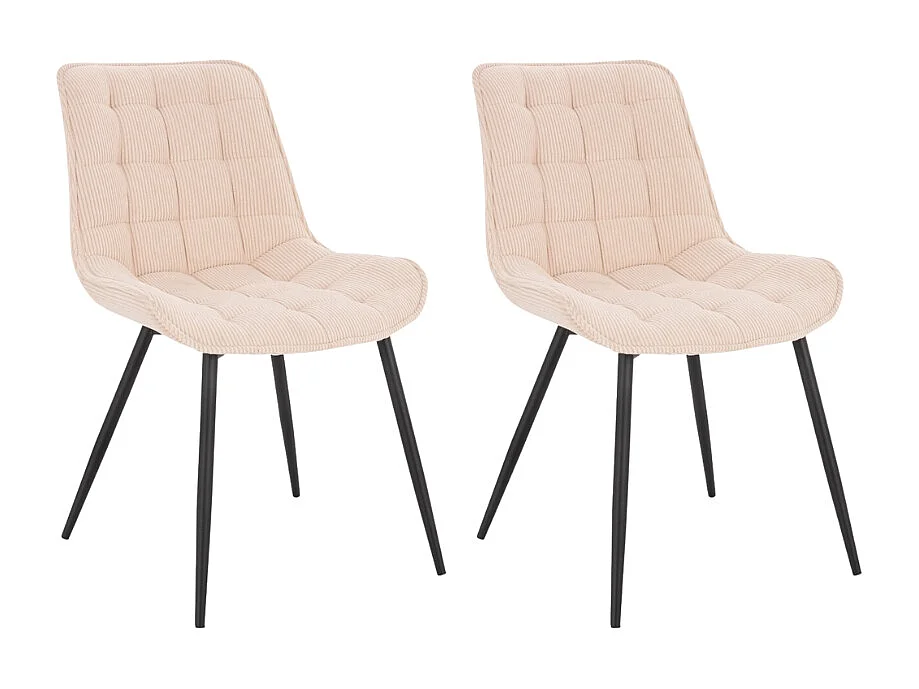 Home Deluxe Chaise de salle à manger IKALO Cord Creme Quantité : 2