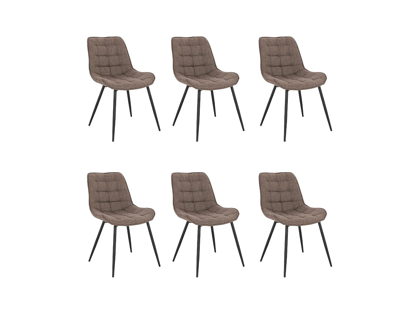 Home Deluxe Chaise rembourrée IKALO gris/marron Quantité : 6