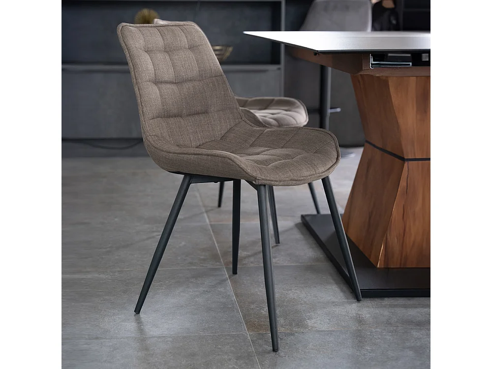 Home Deluxe Chaise rembourrée IKALO gris/marron Quantité : 6