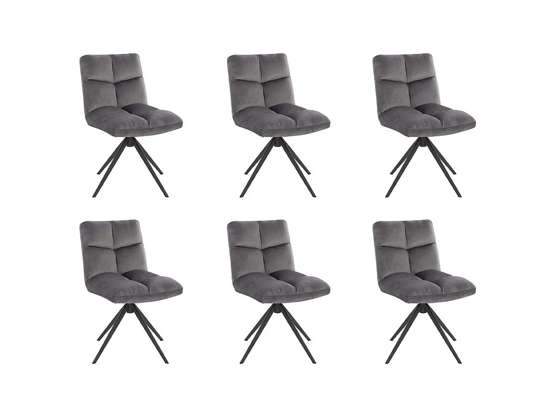 Home Deluxe Chaise de salle à manger NODA Gris clair Quantité : 6