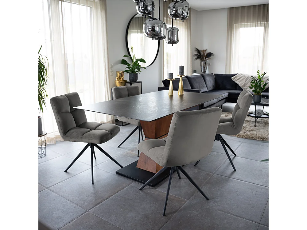 Home Deluxe Chaise de salle à manger NODA Gris clair Quantité : 6