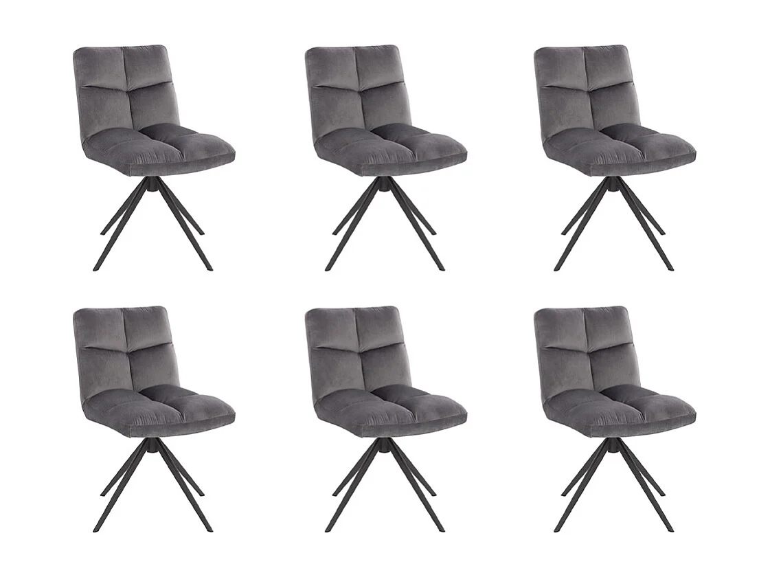 Home Deluxe Chaise de salle à manger NODA Gris clair Quantité : 6