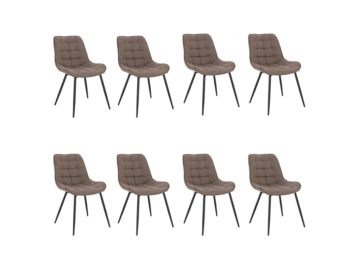 Home Deluxe Chaise rembourrée IKALO gris/marron Quantité : 8