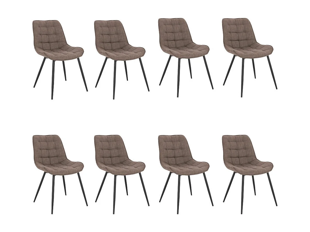 Home Deluxe Chaise rembourrée IKALO gris/marron Quantité : 8