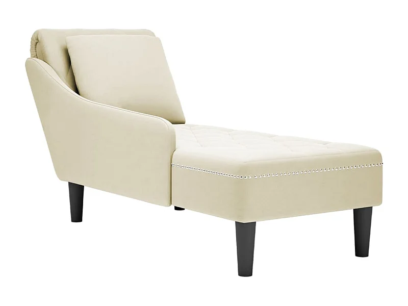 Méridienne chaise longue pour crème 145 x 56 x 70 cm DEC026254