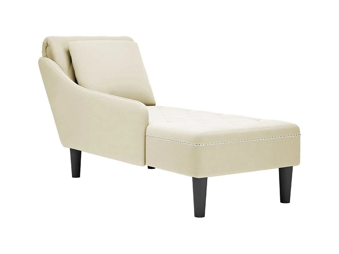 Méridienne chaise longue pour crème 145 x 56 x 70 cm DEC026254