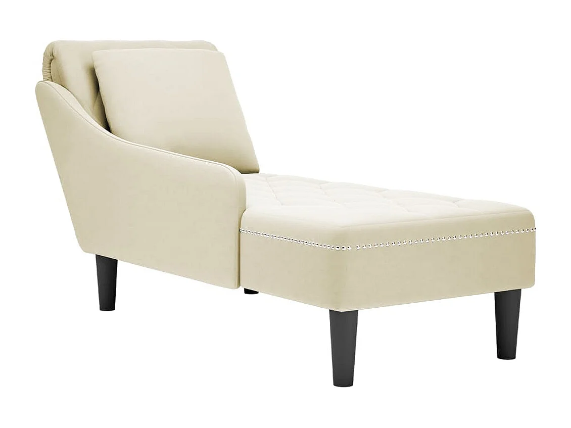 Méridienne chaise longue pour crème 145 x 56 x 70 cm DEC026254