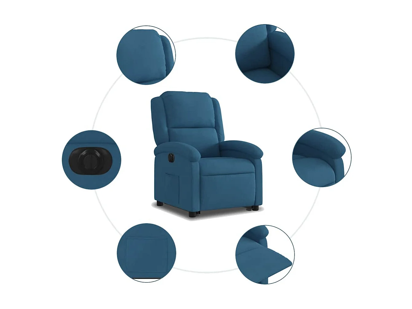Fauteuil relax TV fonction bleue 71 x 86.5 x 99.5 cm DEC028241