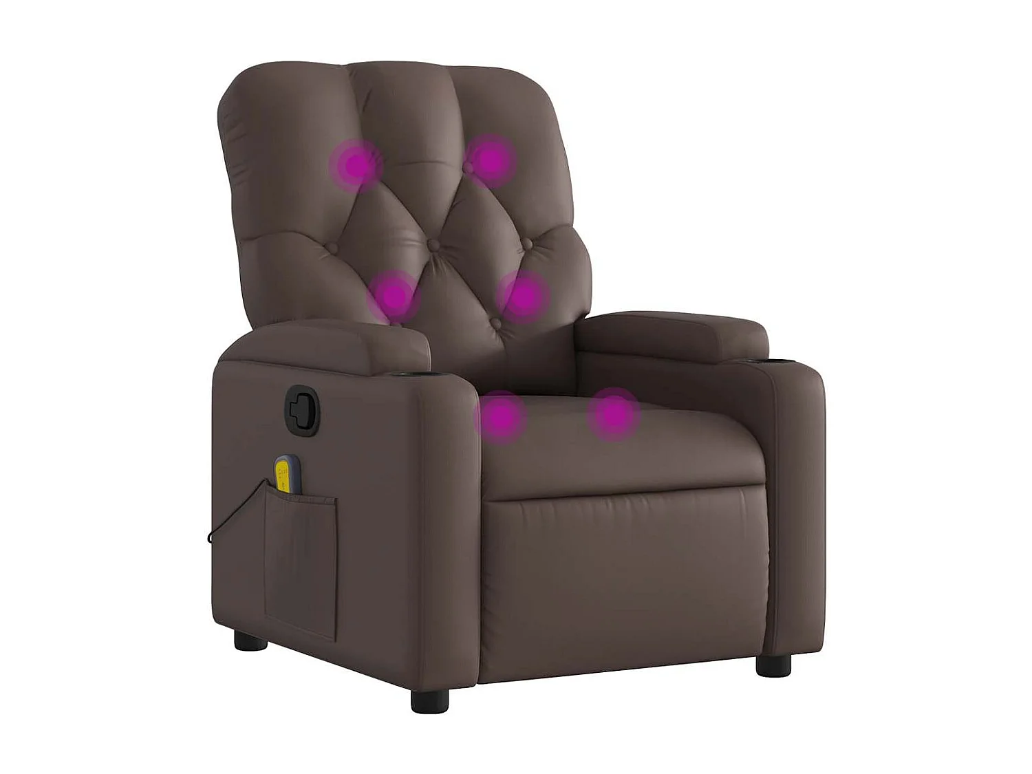 Fauteuil de relaxation TV PVC marron 74 x 86.5 x 93.5 cm DEC027000