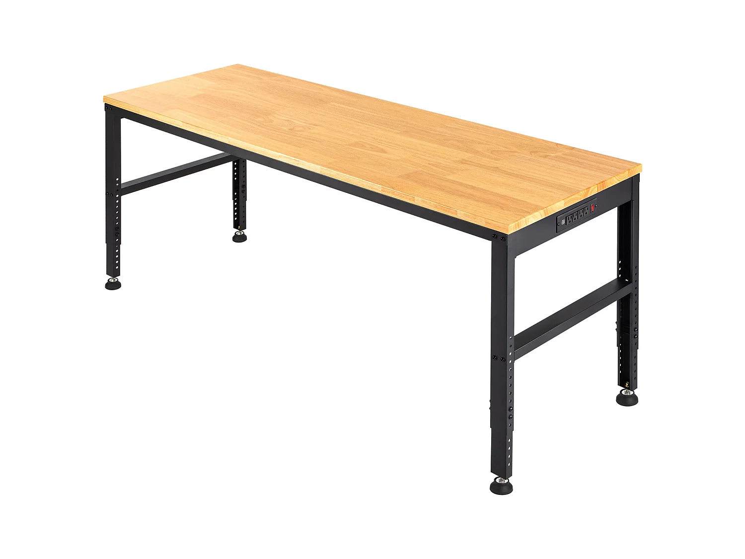 Établi Table de Travail Réglable SucceBuy, 122 x 51 cm, avec Prise de Courant, pour Bureau, Maison, Garage