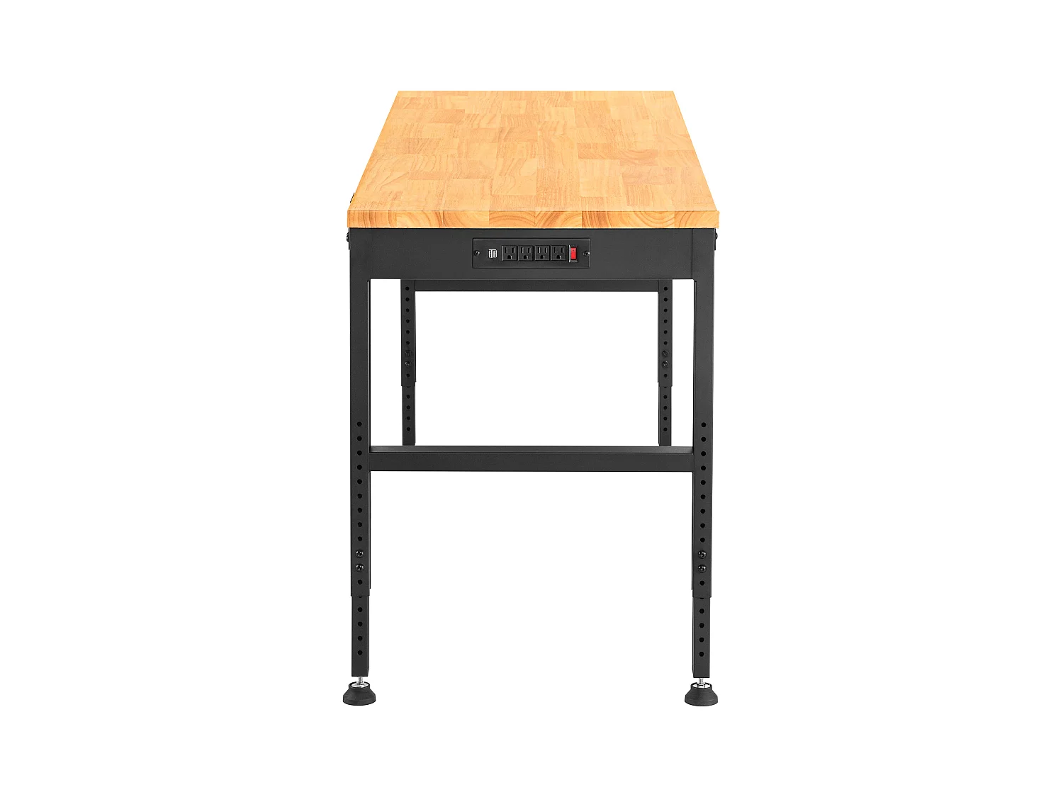 Établi Table de Travail Réglable SucceBuy, 122 x 51 cm, avec Prise de Courant, pour Bureau, Maison, Garage