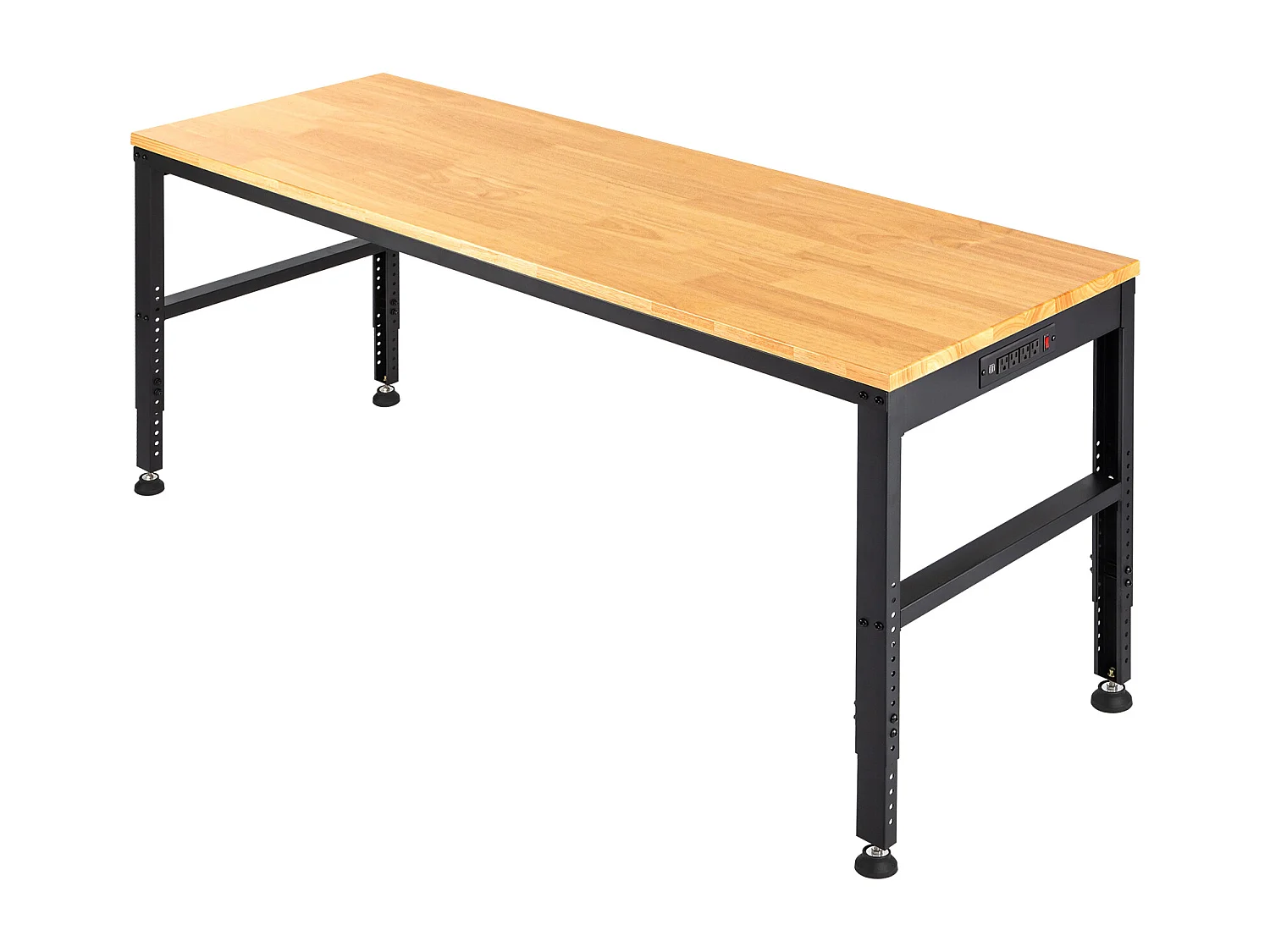 Établi Table de Travail Réglable SucceBuy, 122 x 51 cm, avec Prise de Courant, pour Bureau, Maison, Garage