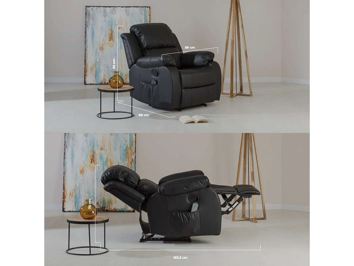 Sillón Relax Levantapersonas  Trevi Negro - Nalui