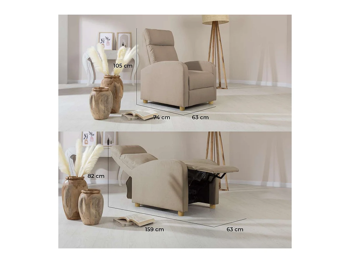 Sillón Relax  Verona Beige - Nalui