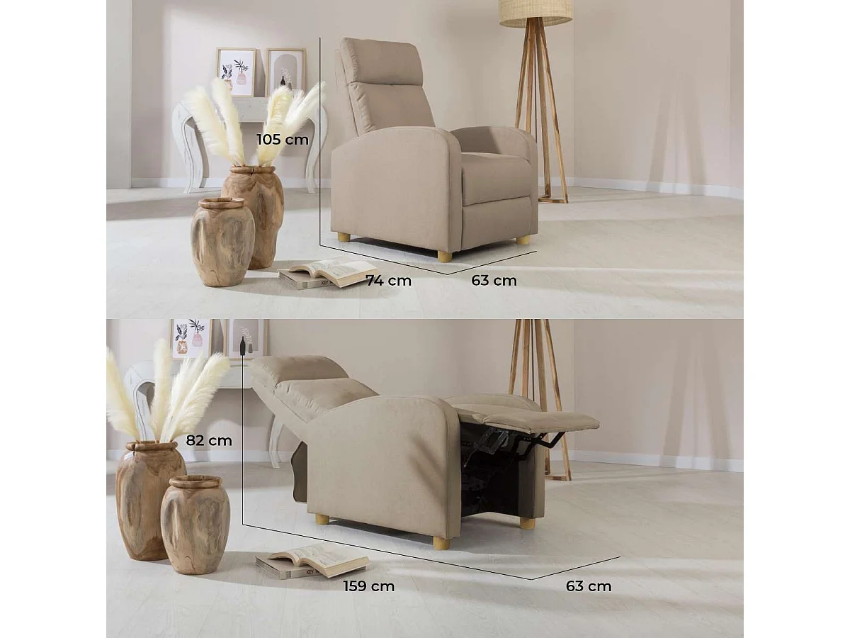 Sillón Relax  Verona Beige - Nalui