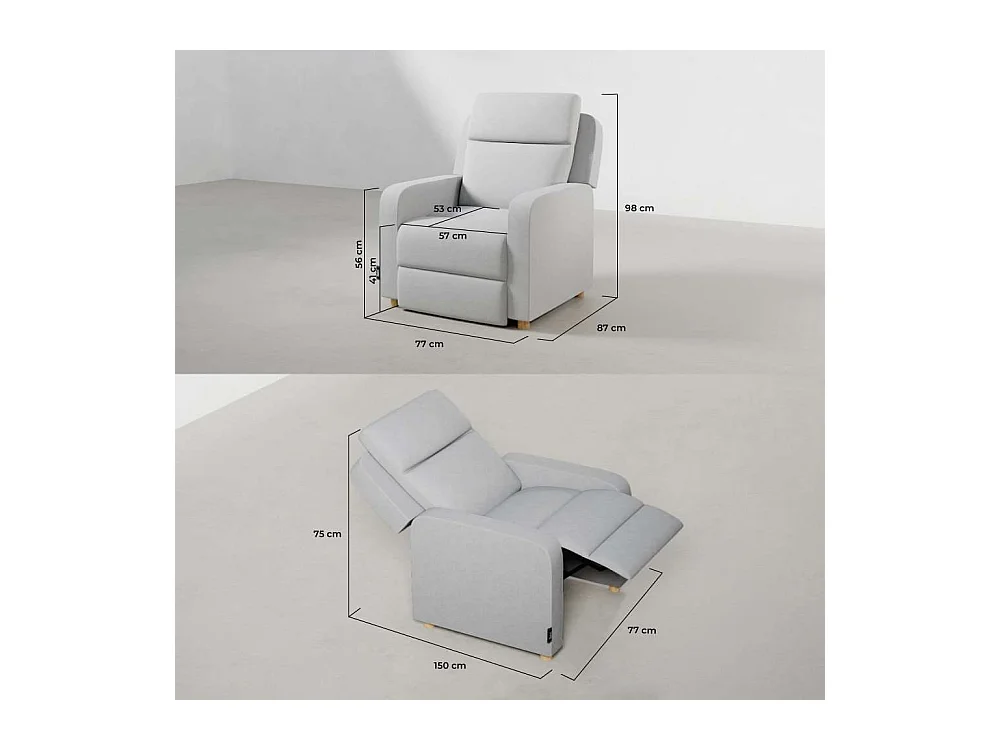 Sillón Relax  One Fabric Gris - Nalui