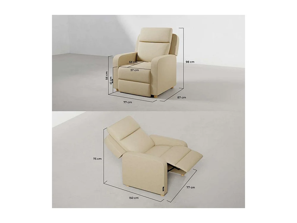 Sillón Relax  One Fabric Beige - Nalui