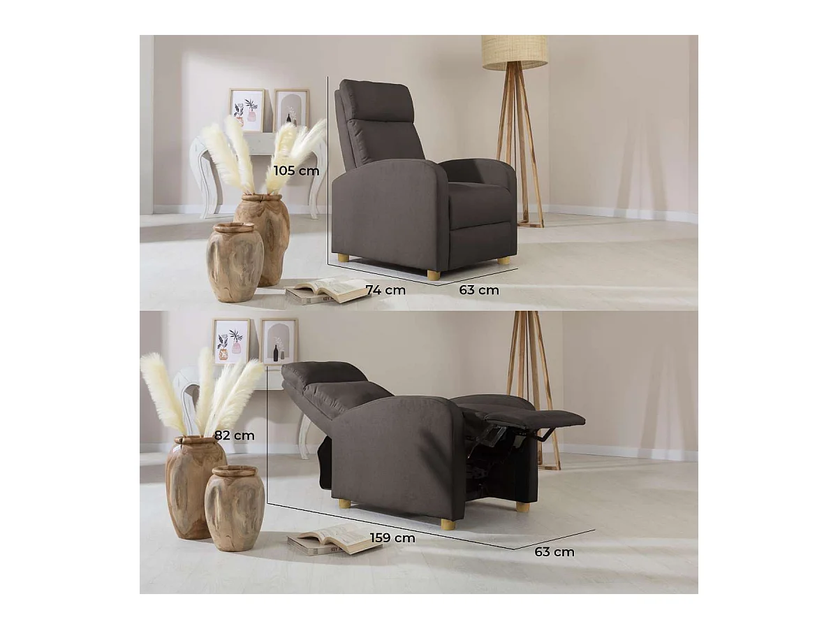 Sillón Relax  Verona Gris Marengo - Nalui