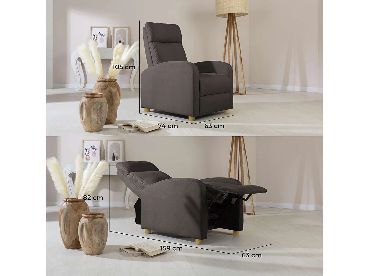 Sillón Relax  Verona Gris Marengo - Nalui